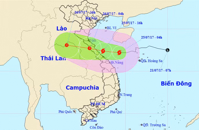 Tối nay (25/7), bão số 4 đi vào Hà Tĩnh - Quảng Trị ảnh 1