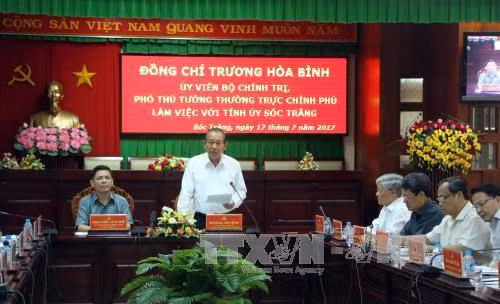 Phó Thủ tướng Thường trực Trương Hòa Bình làm việc tại tỉnh Sóc Trăng ảnh 1
