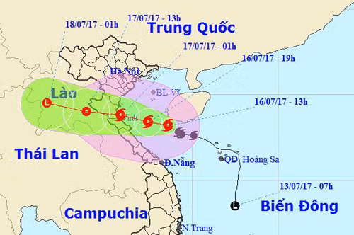 Bão số 2 áp sát, ven biển Thanh Hóa - Hà Tĩnh gió giật cấp 11 tối và đêm 16/7 ảnh 1