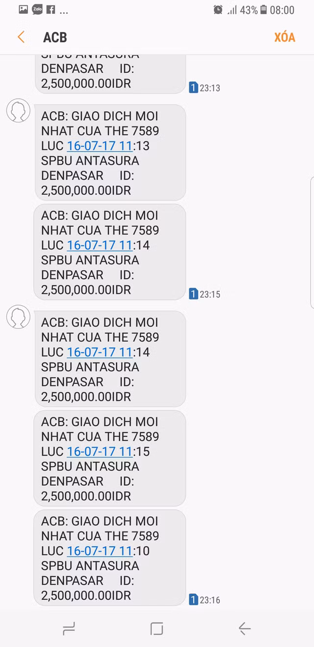 Ngồi ở Đà Nẵng, chủ thẻ visa bị rút hơn 38 triệu đồng từ Indonesia ảnh 2