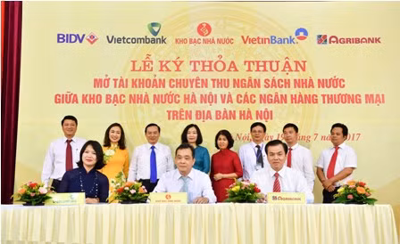 Ký thỏa thuận thu ngân sách giữa Kho bạc và các ngân hàng thương mại ảnh 1