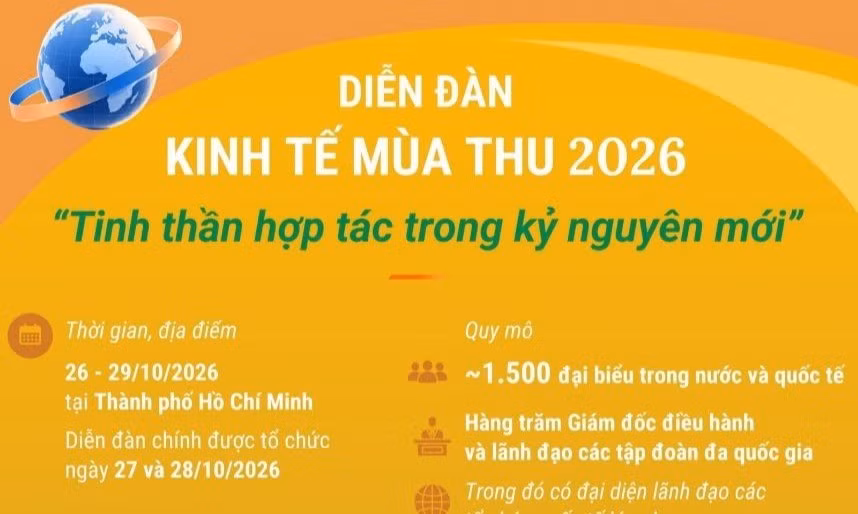 Diễn đàn Kinh tế Mùa Thu 2026: 'Tinh thần hợp tác trong kỷ nguyên mới'