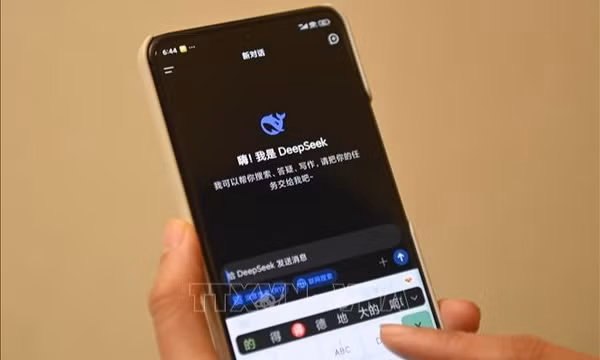 Ứng dụng DeepSeek trên điện thoại di động. THX/TTXVN