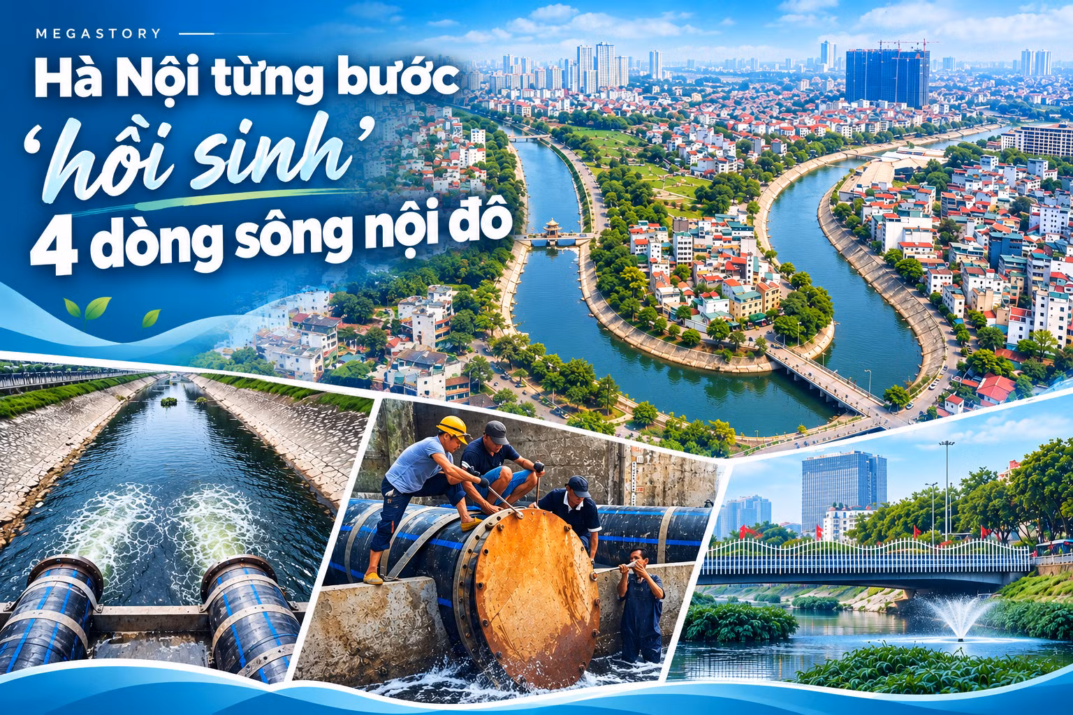 Hà Nội từng bước ‘hồi sinh’ 4 dòng sông nội đô