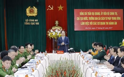 Chủ tịch nước Trần Đại Quang làm việc với các cơ quan thi hành án Trung ương ảnh 1