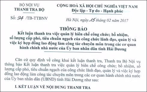 Hải Dương: 6 cơ quan thừa lãnh đạo cấp phó ảnh 1