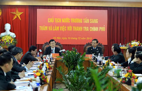  Chủ tịch nước Trương Tấn Sang làm việc với Thanh tra Chính phủ ảnh 1