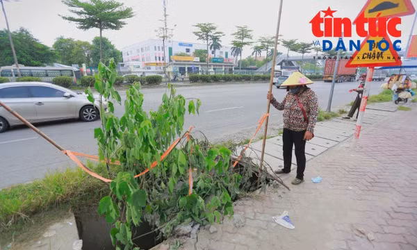 Hàng loạt cống mất nắp, lộ thiên trên vỉa hè Hà Nội