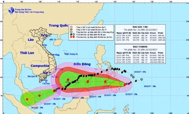 Bão Tembin di chuyển nhanh, sức gió giật lên tới cấp 14 ảnh 1