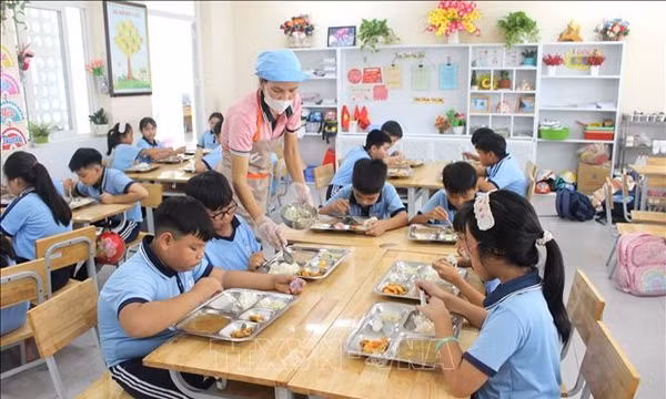 Giám sát chặt chẽ quy trình tiếp nhận, kiểm soát thực phẩm của bữa ăn bán trú
