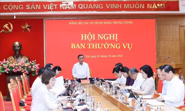 Thường trực Ban Bí thư chủ trì Hội nghị Ban Thường vụ Đảng ủy các cơ quan Đảng Trung ương