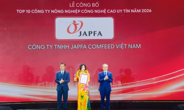 Japfa Việt Nam tăng hạng trong Top 10 Công ty uy tín ngành Nông nghiệp Công nghệ cao