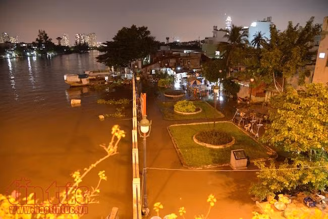 Người dân TP Hồ Chí Minh lại ‘bì bõm' trong nước triều dâng cao ảnh 8