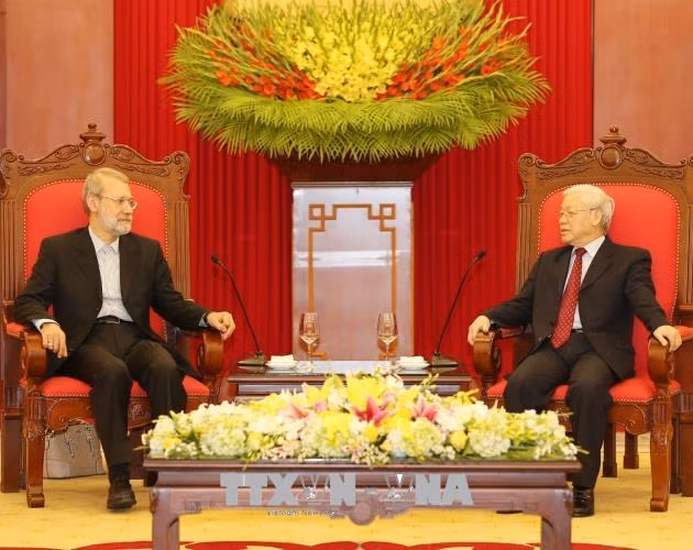 Tổng Bí thư Nguyễn Phú Trọng tiếp Chủ tịch Quốc hội Iran ảnh 1