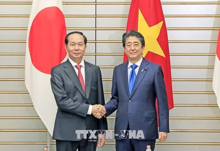 Chủ tịch nước Trần Đại Quang hội đàm với Thủ tướng Nhật Bản Shinzo Abe ảnh 1