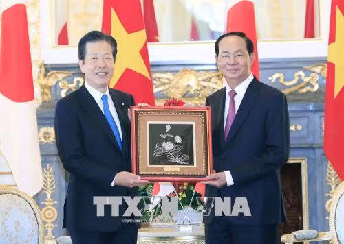 Chủ tịch nước Trần Đại Quang tiếp Chủ tịch Đảng Công Minh của Nhật Bản ảnh 1