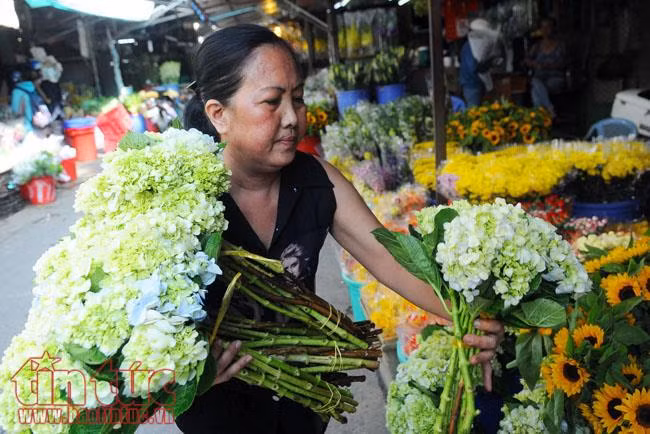 Tất bật chợ đầu mối hoa Tết những ngày cận Tết ảnh 13
