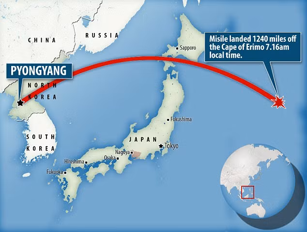 Vừa tuyên bố muốn nhấn chìm Tokyo, Triều Tiên phóng tên lửa qua Nhật Bản ảnh 1