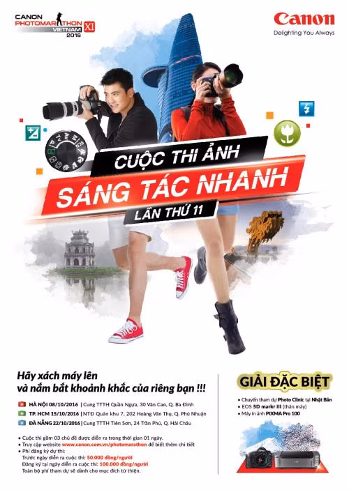 Canon PhotoMarathon 2016 lần đầu tiên tổ chức tại 3 thành phố lớn ảnh 1
