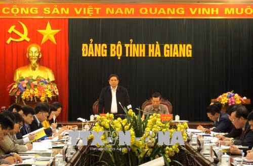 Trưởng Ban Tổ chức Trung ương Phạm Minh Chính làm việc tại Hà Giang ảnh 1