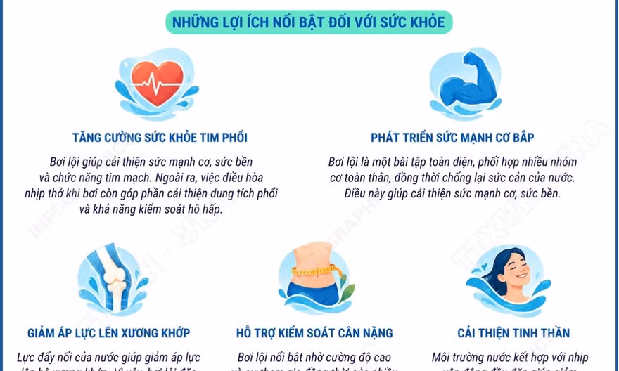 Bơi lội - vận động toàn thân cho một cơ thể khỏe mạnh