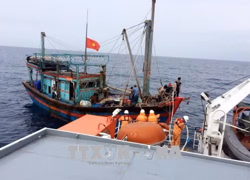 Cứu nạn thành công 8 ngư dân cùng tàu cá bị nạn trên biển ảnh 1