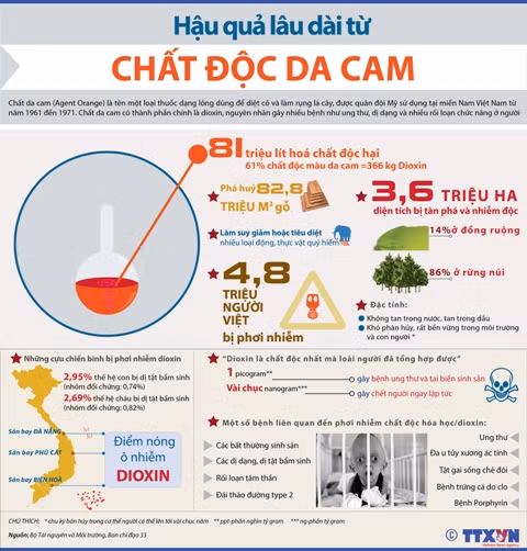 Hậu quả lâu dài từ chất độc da cam/dioxin ảnh 1