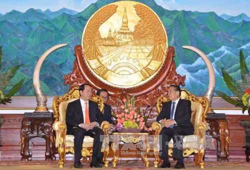 Lãnh đạo Lào tiếp Đoàn đại biểu cấp cao Bộ Công an Việt Nam ảnh 1