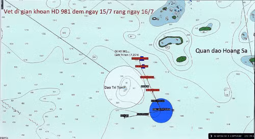 Giàn khoan Hải Dương- 981 dịch chuyển ra ngoài thềm lục địa Việt Nam ảnh 1