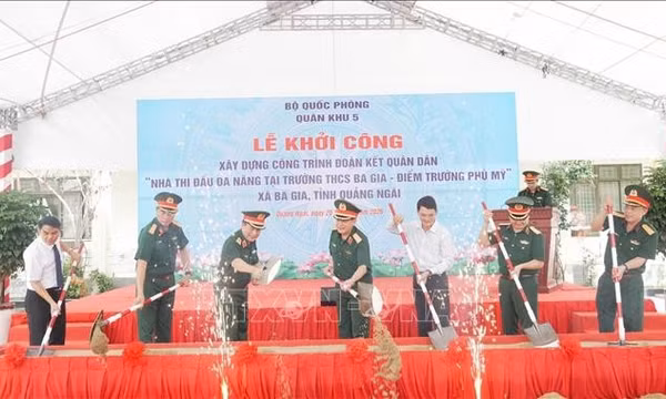 Quảng Ngãi: Khởi công công trình Đoàn kết quân dân ở Ba Gia