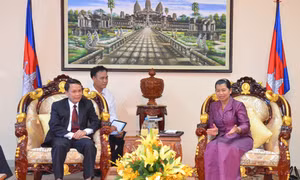 Phó Thủ tướng Campuchia tiếp Tổng Giám đốc Thông tấn xã Việt Nam