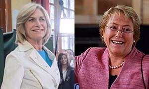 Bà Bachelet (phải) và bà Matthei sẽ đọ sức tại vòng 2 (ảnh: UPI) 