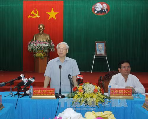 Tổng Bí thư Nguyễn Phú Trọng thăm, làm việc tại Trà Vinh ảnh 1