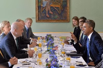 Obama mang vấn đề Syria tới Thụy Điển ảnh 1