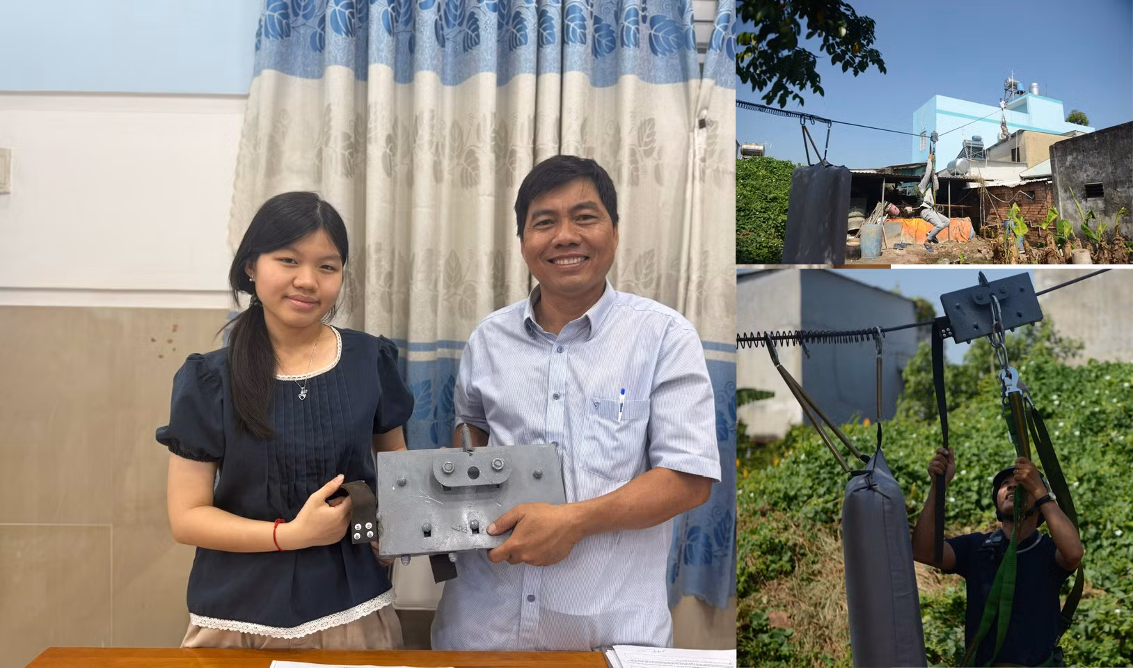 Cha con TP Hồ Chí Minh nghiên cứu thành công giải pháp thoát hiểm cháy nổ nhà cao tầng.