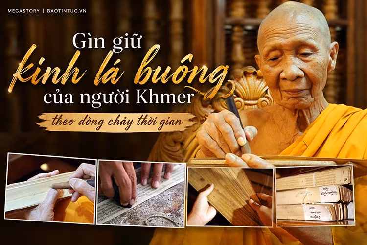 Giữ nghề viết kinh lá buông của người Khmer An Giang.