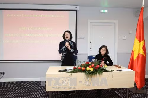 Phó Chủ tịch nước gặp mặt cộng đồng người Việt tại Latvia ảnh 1