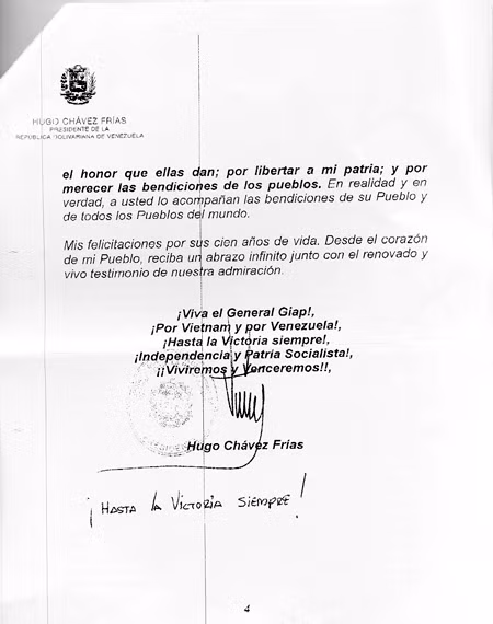 Tổng thống Hugo Chavez: Tôi học được rất nhiều từ Đại tướng Võ Nguyên Giáp ảnh 3