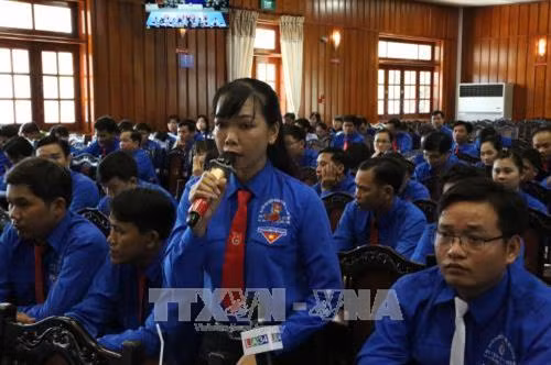 Đại diện đoàn viên, thanh niên nêu ý kiến. Ảnh: Thanh Bình-TTXVN