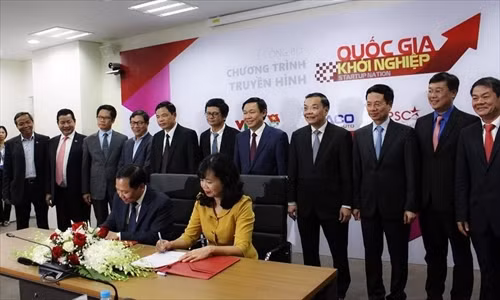 Lễ ký thỏa thuận hợp tác giữa Hội Liên hiệp Thanh niên Việt Nam và Đài Truyền hình Việt Nam. Ảnh: Bộ KH&CN