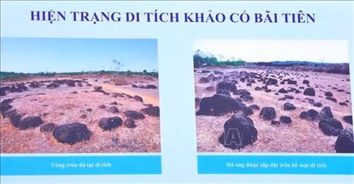 Hình ảnh về hiện trạng di tích khảo cổ Bãi Tiên. Ảnh: K GỬIH-TTXVN