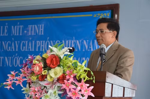 Công sứ Nguyễn Trác Toàn phát biểu tại buổi lễ. Ảnh: Danh Chanh Đa, phóng viên TTXVN tại Campuchia.