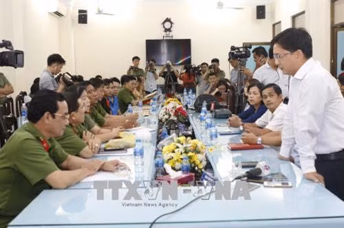 Ông Nguyễn Mạnh Cường, Bí thư Quận ủy quận Thủ Đức phát biểu tại lễ tuyên dương. Ảnh: Hoàng Hải-TTXVN