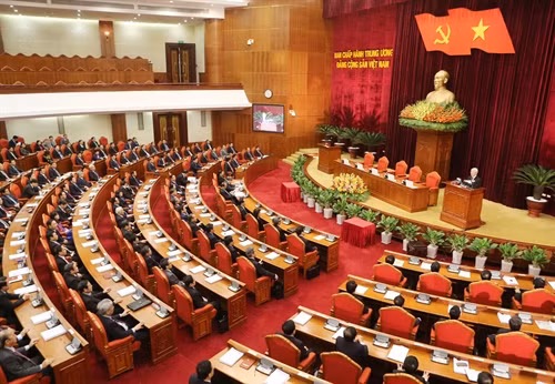 Lễ bế mạc Hội nghị lần thứ hai Ban Chấp hành Trung ương Đảng Cộng sản Việt Nam khóa XII. Ảnh: Trí Dũng –TTXVN