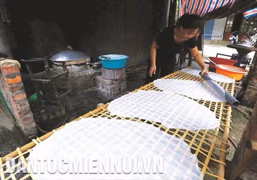 Thị trấn Phủ Thông hiện có 22 hộ chuyên sản xuất bánh phở khô truyền thống, hoạt động theo mô hình hợp tác xã