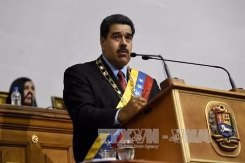Tổng thống Venezuela Nicolas Maduro phát biểu trong cuộc họp ở Caracas ngày 9/1/2016. Ảnh: THX/TTXVN