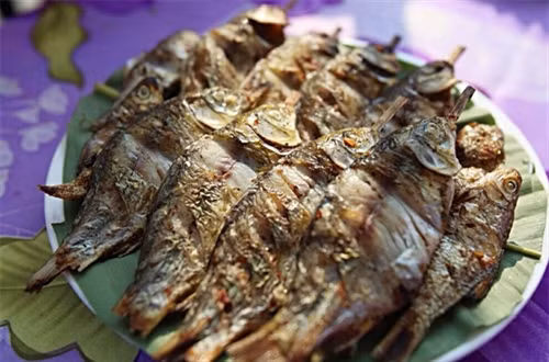 Cá suối thường là những loài cá có độ tanh ít, thịt chắc và thơm nên rất được ưa chuộng. Các món cá đều được chế biến rất cầu kỳ, có khi làm gỏi, nướng, hun khói, sấy. Gia vị cần thiết nhất để tạo nên hương vị món cá đó là ớt, mắc khén và muối trắng.