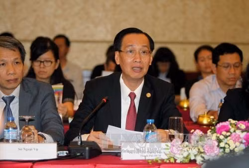Phó Chủ tịch UBND Thành phố Hồ Chí Minh Lê Thanh Liêm phát biểu khai mạc hội nghị Hội nghị Bàn tròn giữa Chính quyền Thành phố Hồ Chí Minh và Hiệp hội Doanh nghiệp Nhật Bản tại Thành phố Hồ Chí Minh. Ảnh: Thanh Vũ-TTXVN
