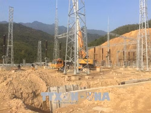 Dự án xây xựng nhà máy thủy điện Hồi Xuân thi công chậm tiến độ. Ảnh: Nguyễn Nam - TTXVN