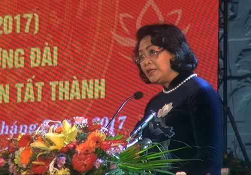 Phó Chủ tịch nước Đặng Thị Ngọc Thịnh phát biểu tại buổi lễ. Ảnh: Quốc Dũng – TTXVN